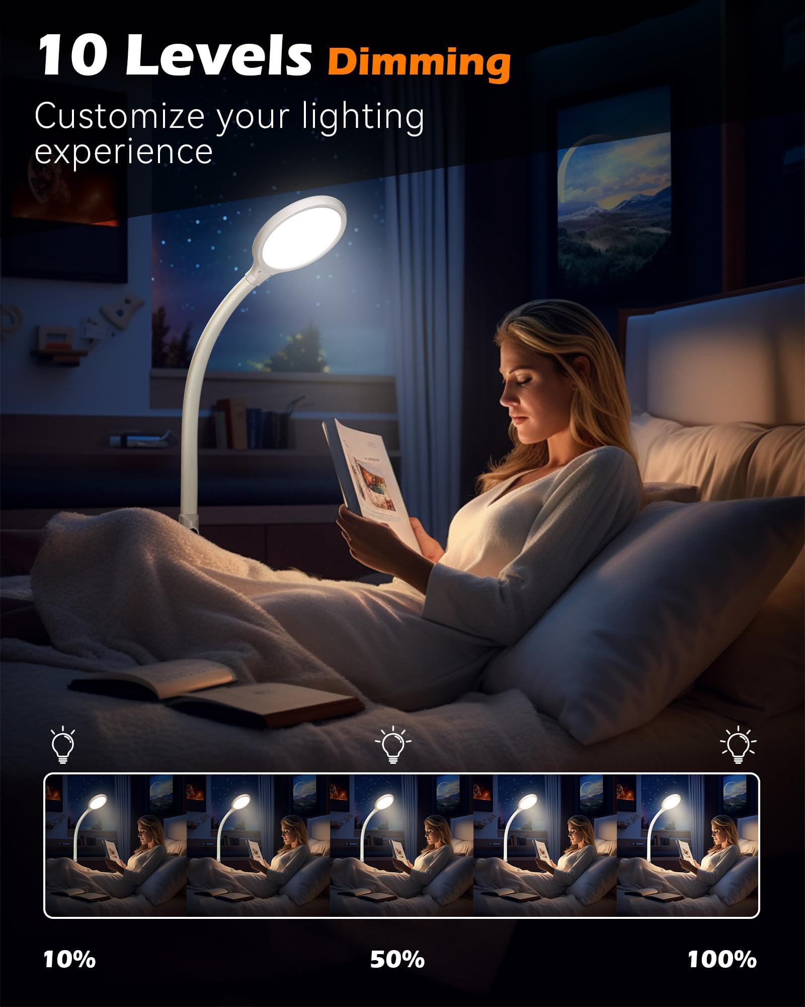 Aoife lamp in six scene modes for quick lighting changes