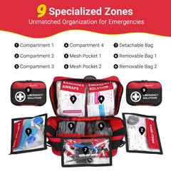 Aoldersson first aid kit shows durable 1680D polyester construction