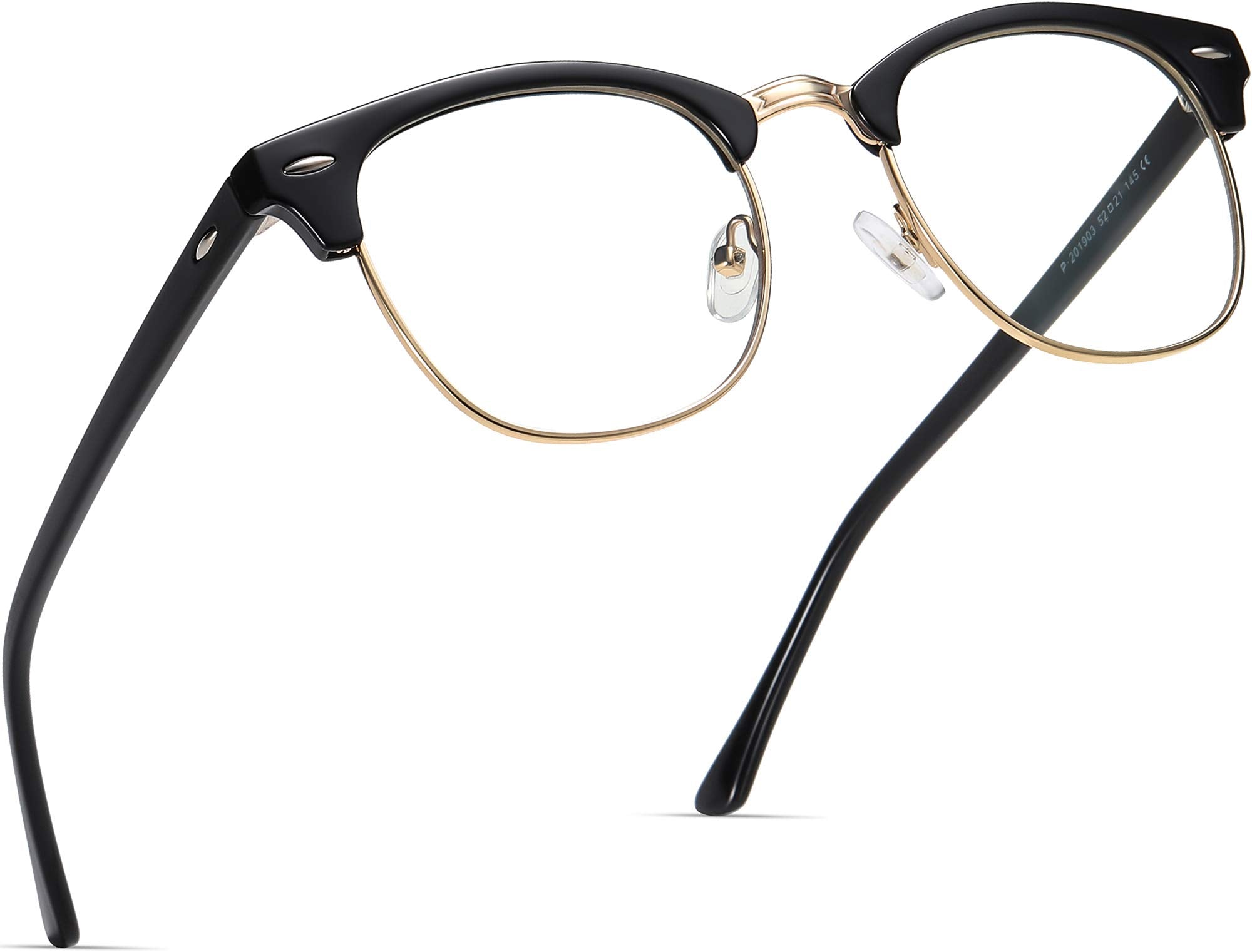 AOMASTE blue light glasses half-frame front view reduces screen glare for desk work