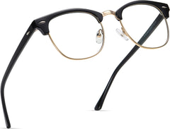 AOMASTE blue light glasses half-frame front view reduces screen glare for desk work