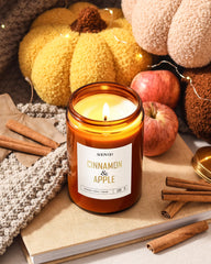 AOOVOO apple cinnamon ginger note candle fills rooms with balanced spice.
