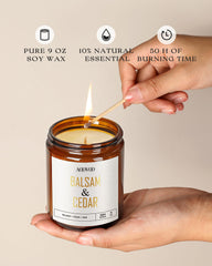 AOOVOO candle burning with warm amber flame in a cozy setting