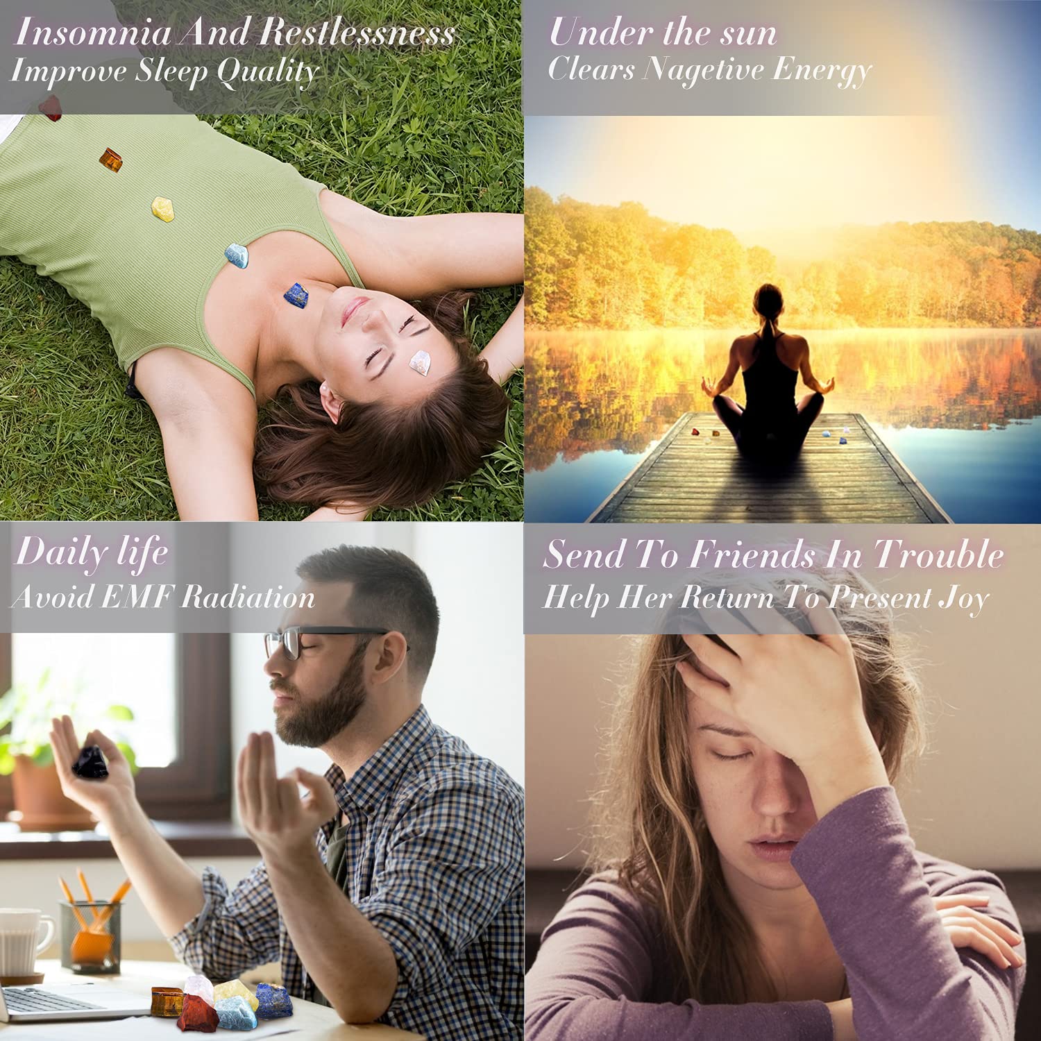 AOOVOO beginner guide booklet featuring chakra tips for mindful practice