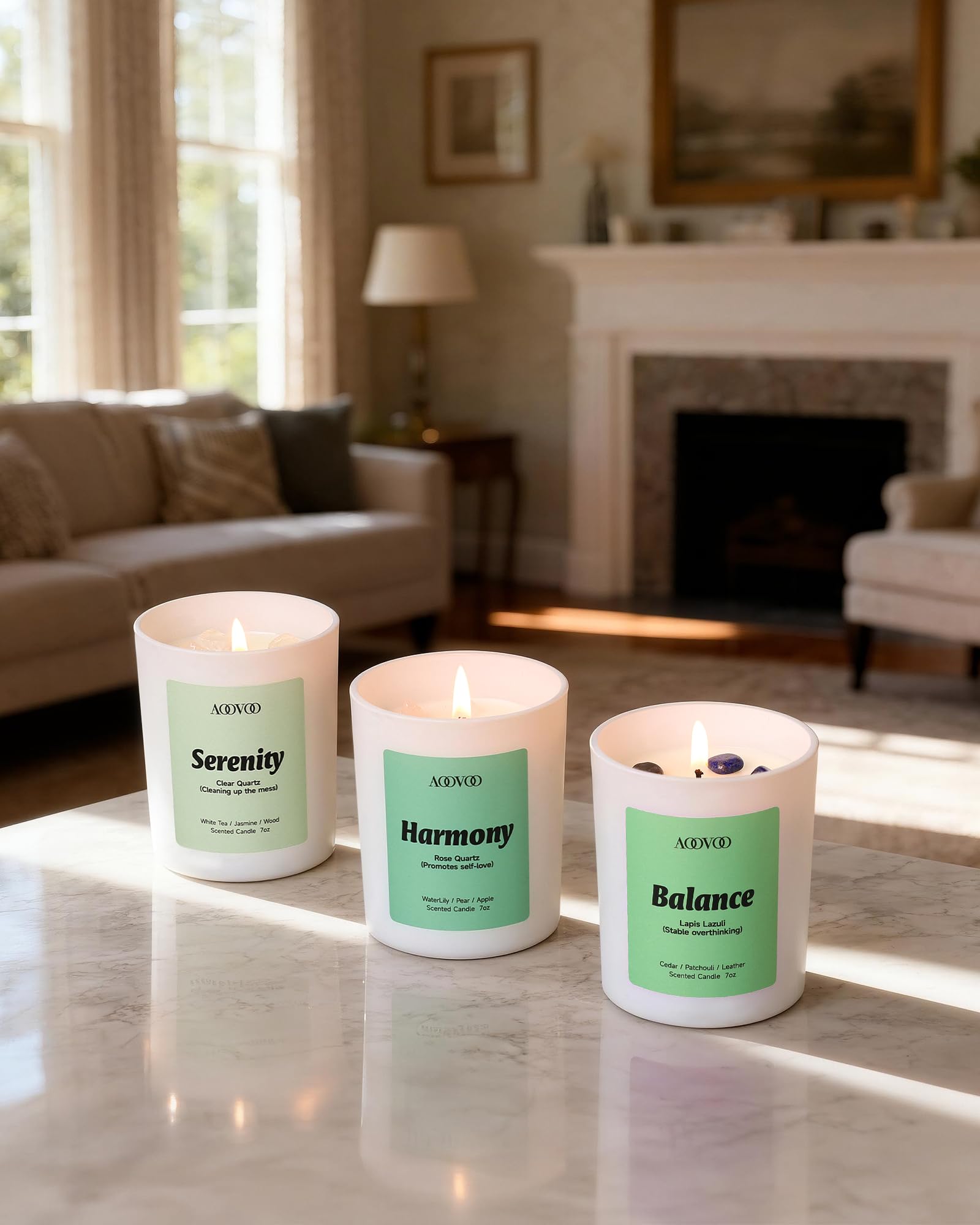 AOOVOO Cedarwood Patchouli with Lapis Lazuli close-up for balance mood.