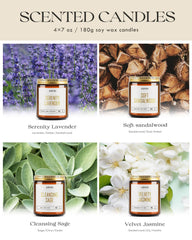 AOOVOO Jasmine candle in clear jar elevates mood and vitality