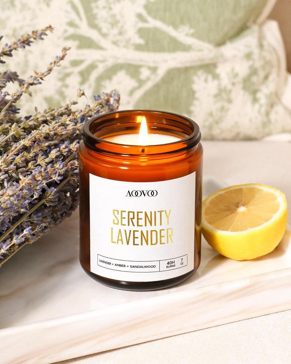 AOOVOO Sage candle in gold foil jar refreshes spaces