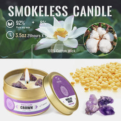 AOOVOO Chakra Candles featuring obsidian and carnelian crystals for chakra work.