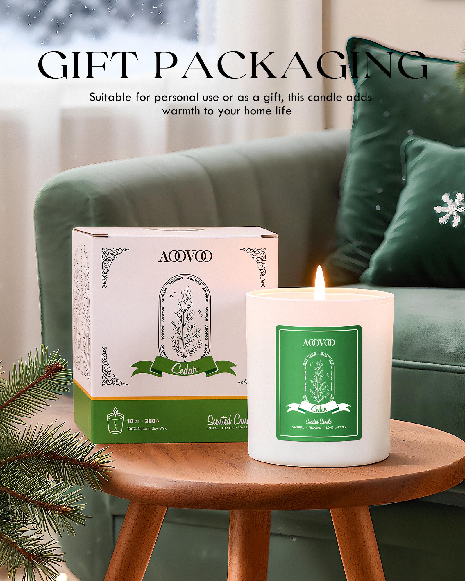 AOOVOO long-lasting candle for extended cozy evenings at home