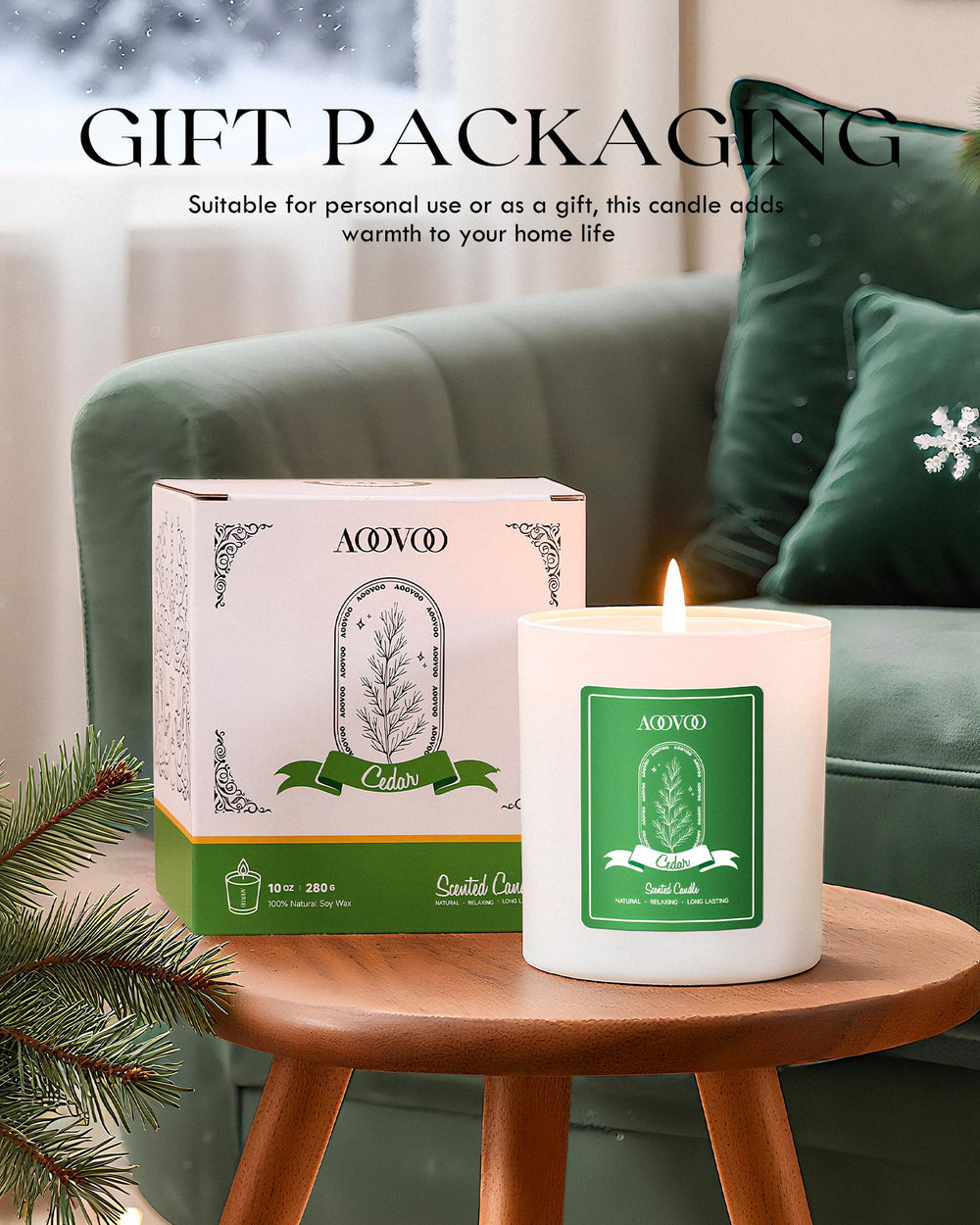 AOOVOO long-lasting candle for extended cozy evenings at home