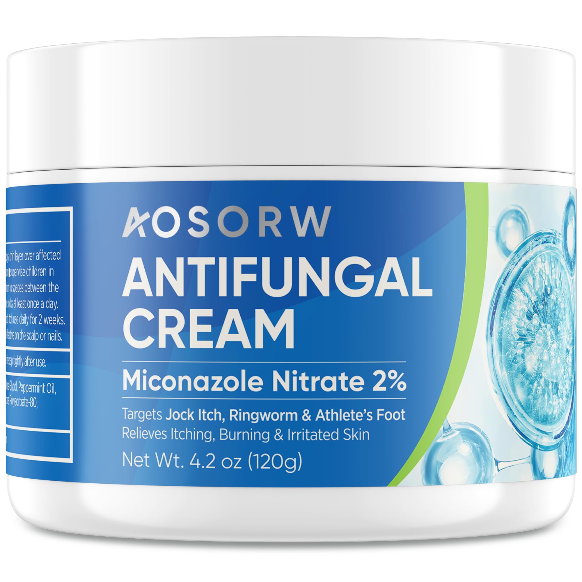 AOSORW antifungal cream tube showing targeted skin relief in use.