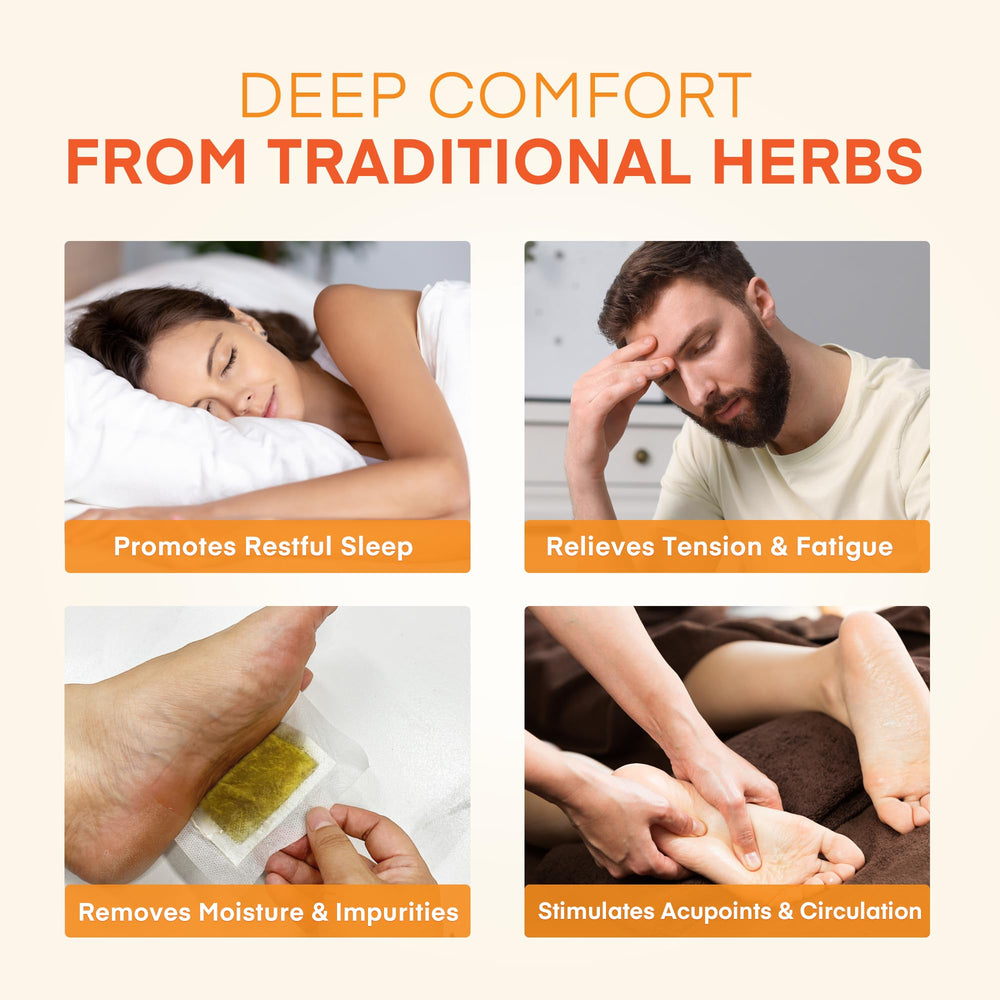 Applying AOSORW foot pads on the foot before bed.