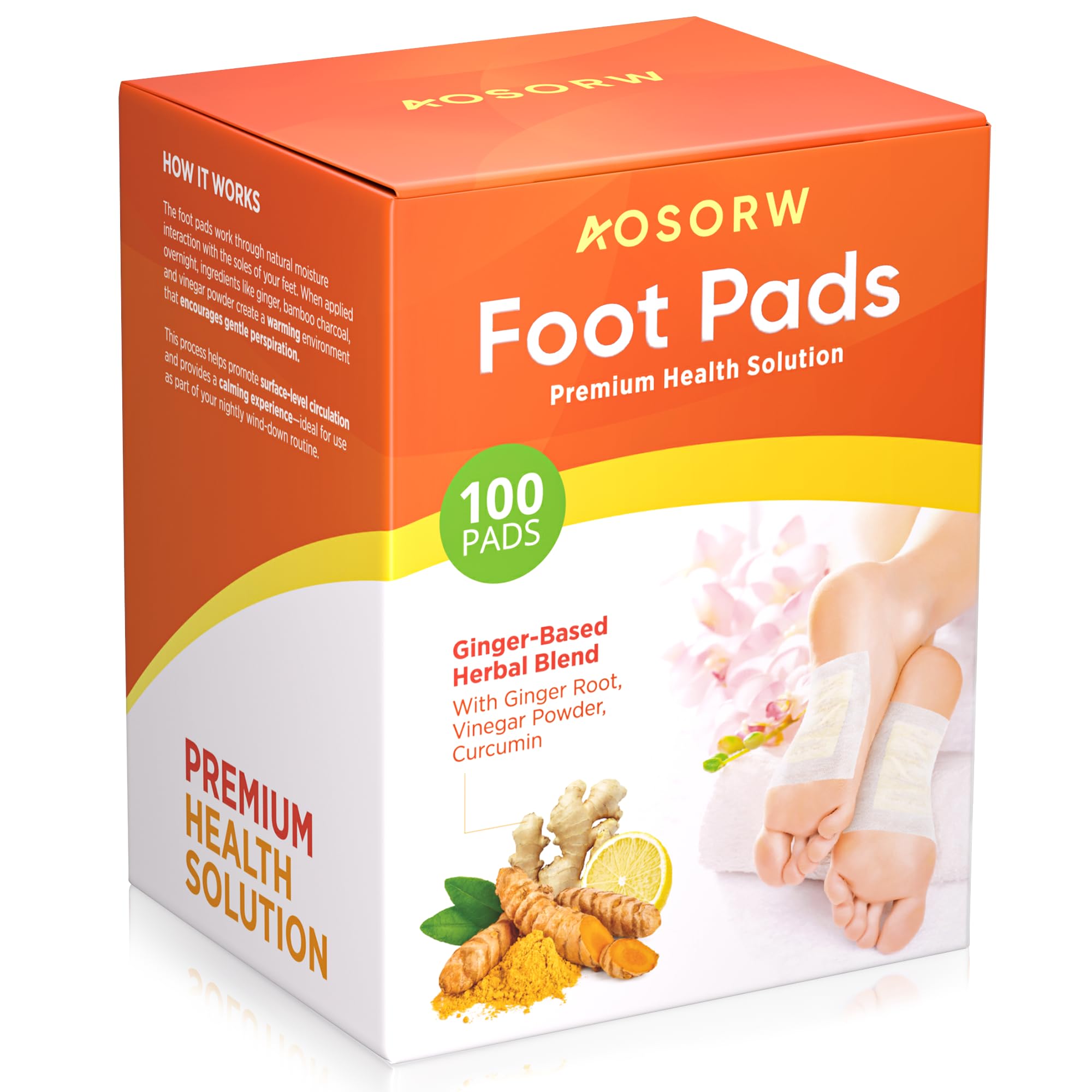 AOSORW orange packaging with branding signals premium foot care.
