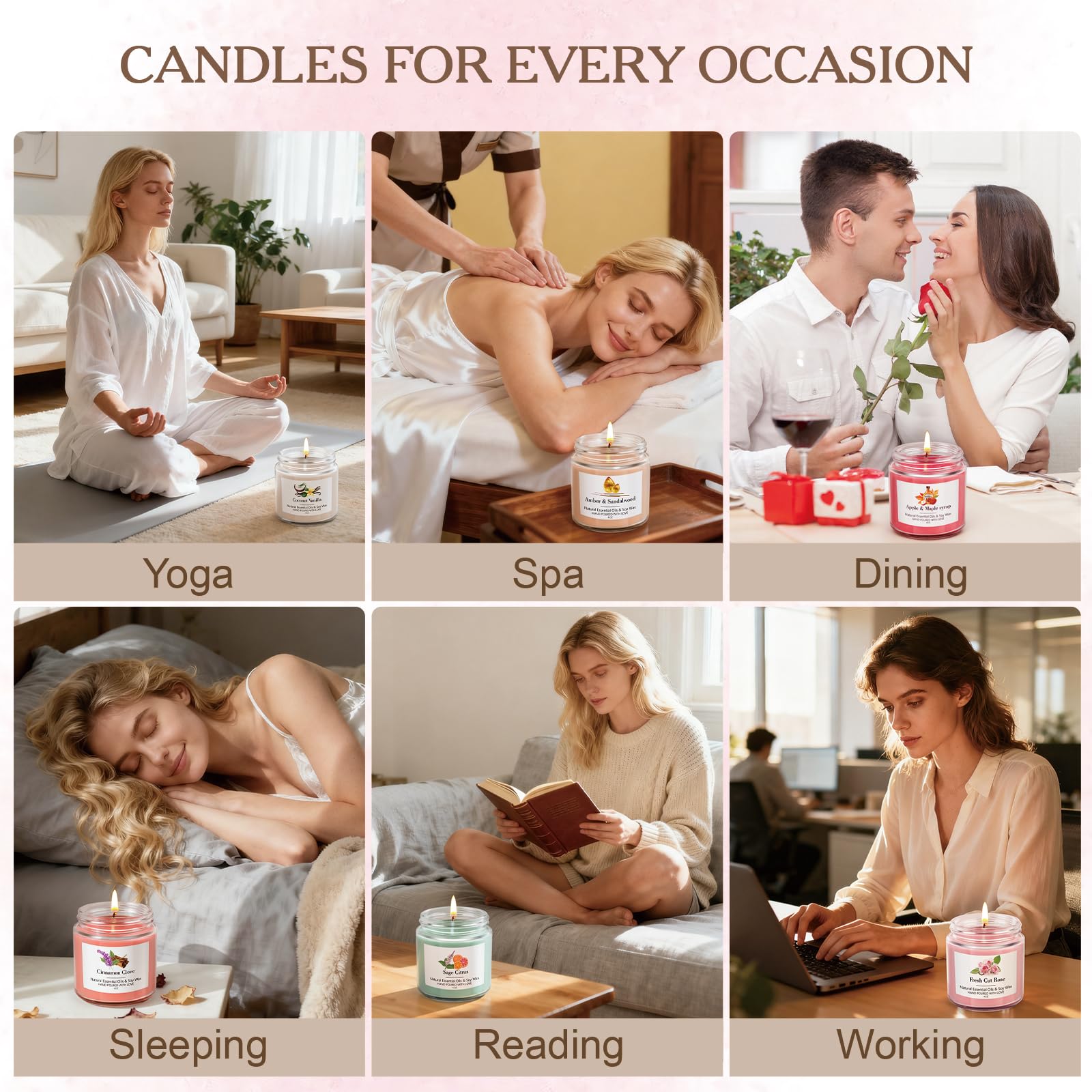 AOTOIE Coconut Vanilla candle tropical sweetness for living room vibes
