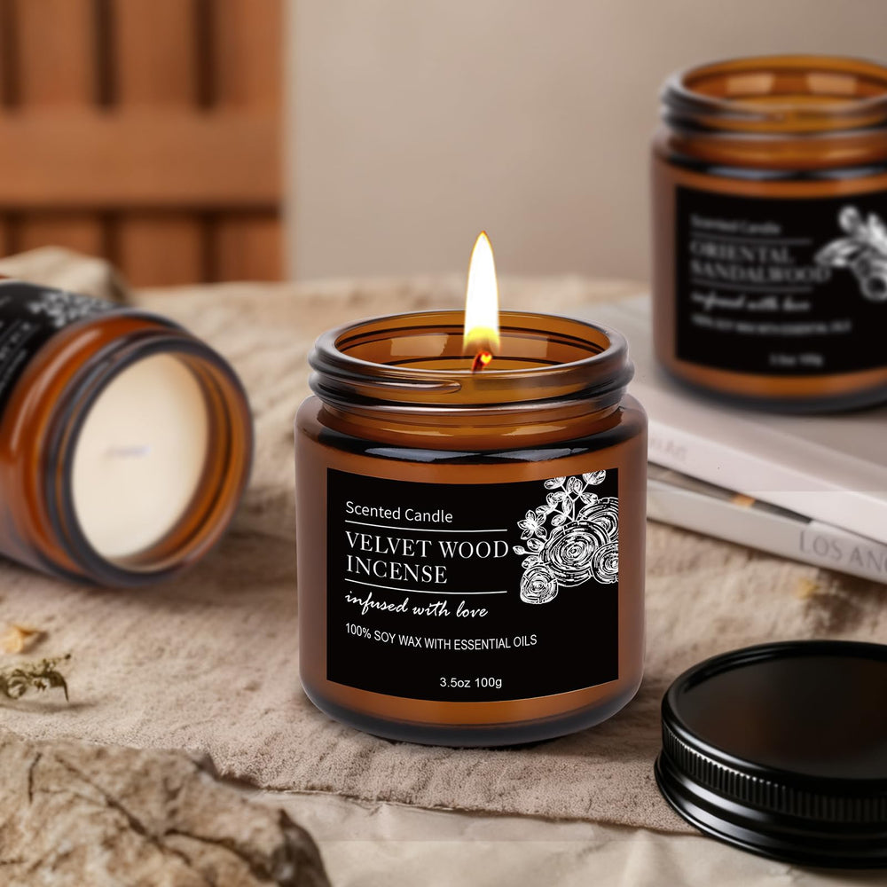 Aottom Candles Velvet Wood Incense jar for calm reflective moments