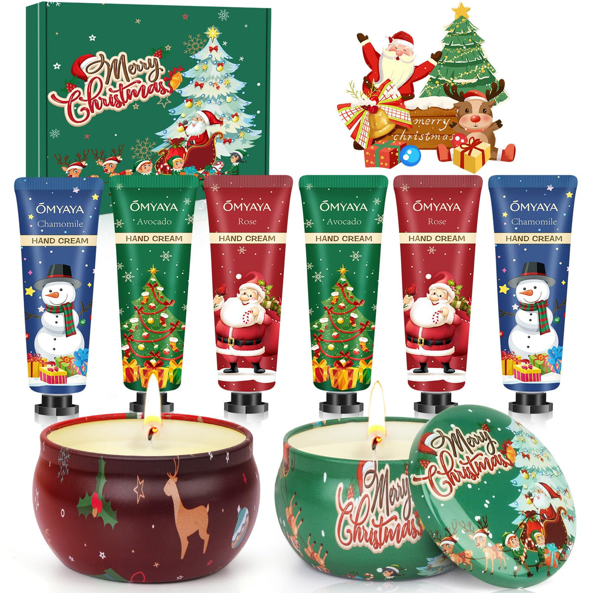 Aottom Christmas gift box candles for festive gifting and cozy evenings.