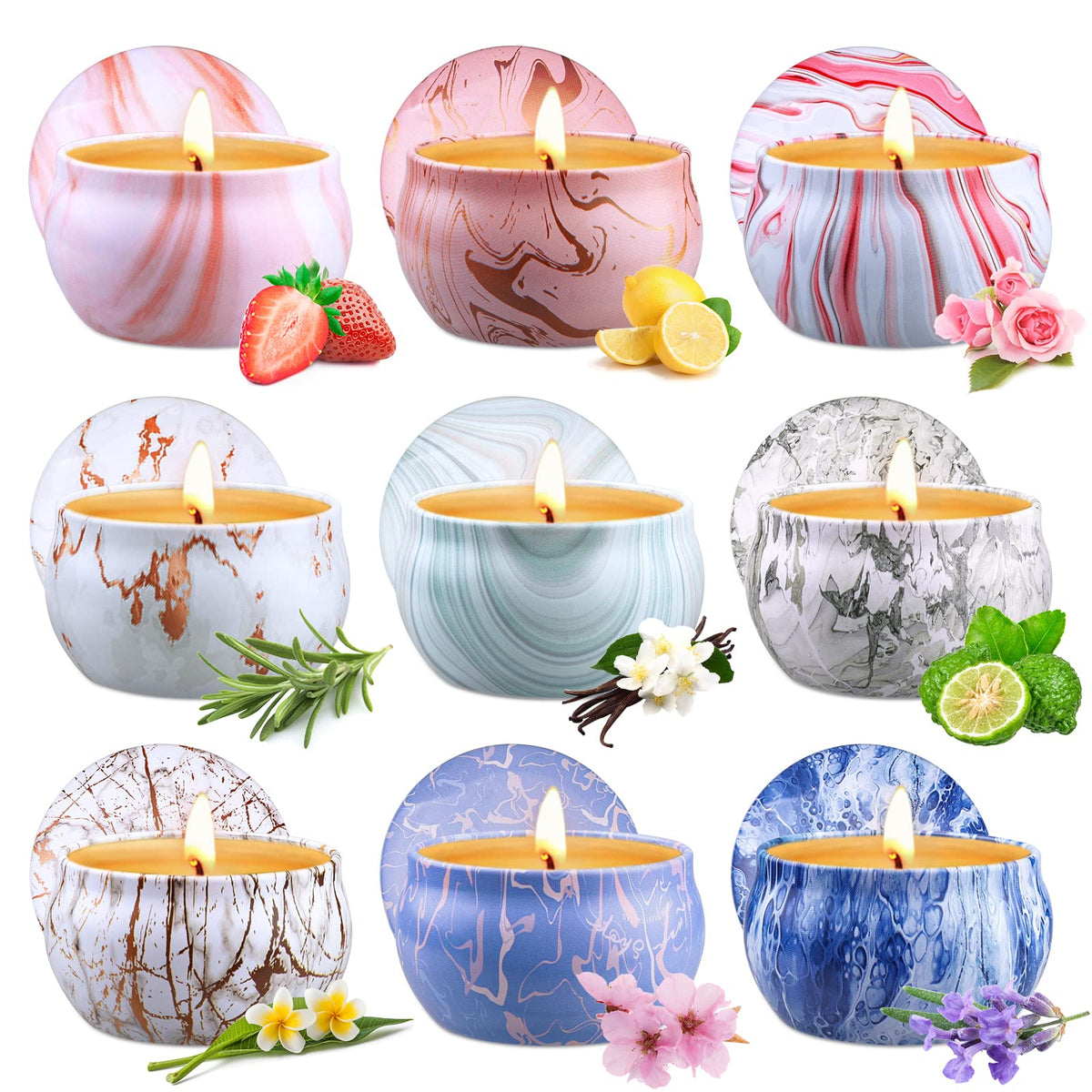 Aottom scented candle set on display, ideal for gifting and home fragrance