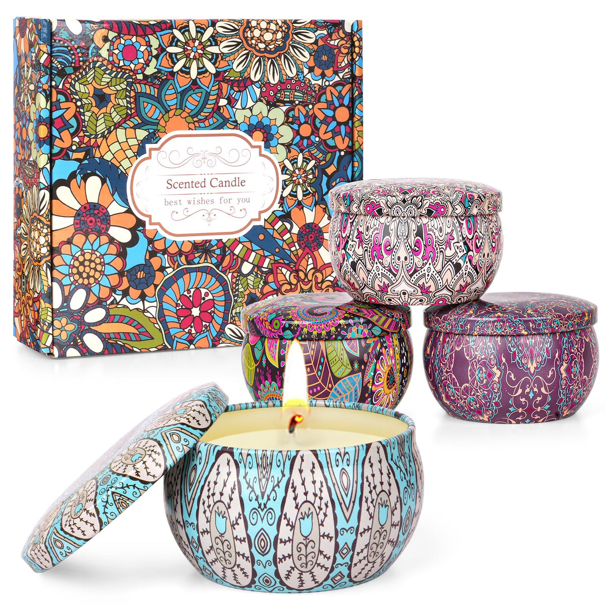 Set de velas Aottom con 4 aromas para crear ambiente en casa