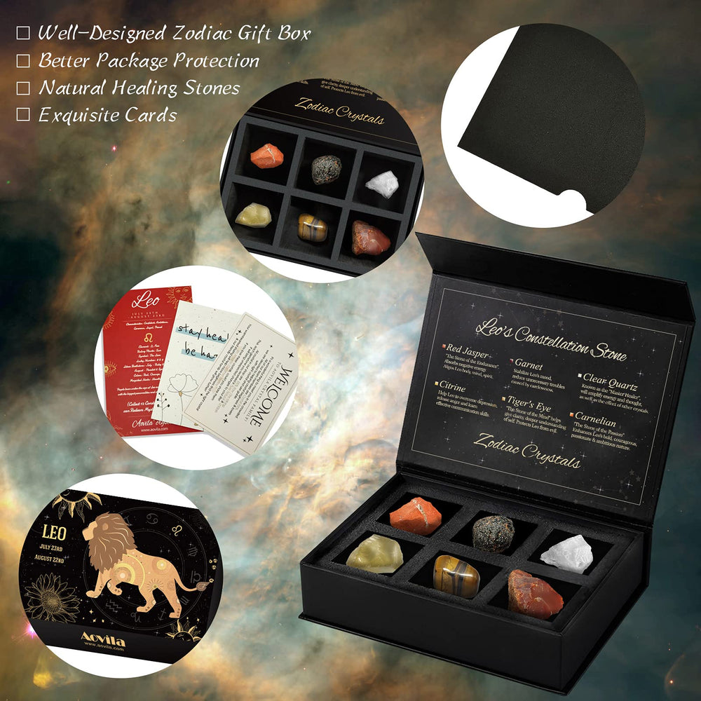 Aovila Leo Crystals includes an illustrated card for beginner learning