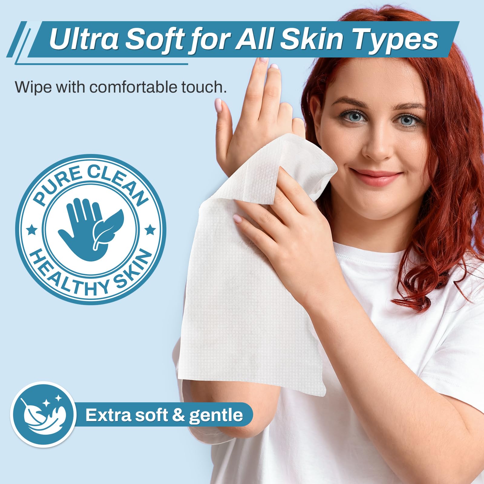 AOZITA Aloe Vera and Vitamin E-infused wipes soothe sensitive skin.