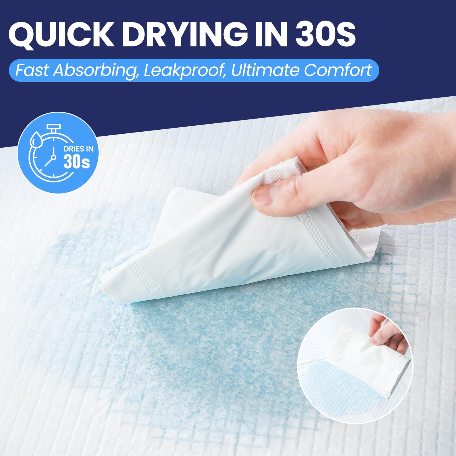AOZITA 30x36 inch underpads providing XXL coverage.
