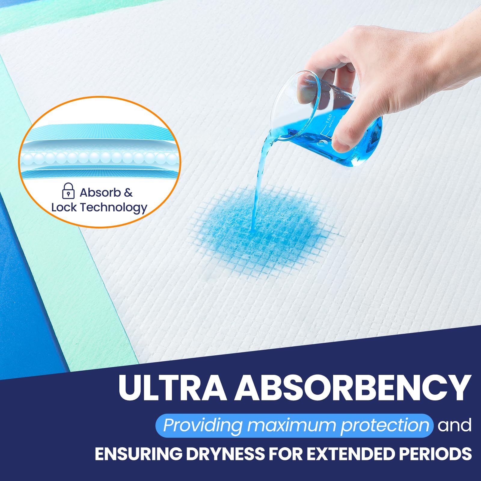 AOZITA underpads skin-friendly hypoallergenic surface.