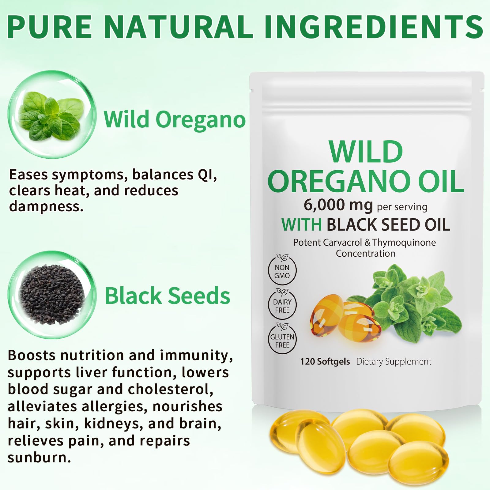 APCKFLEE Oil of Oregano softgels capsules are easy to swallow for daily routine.