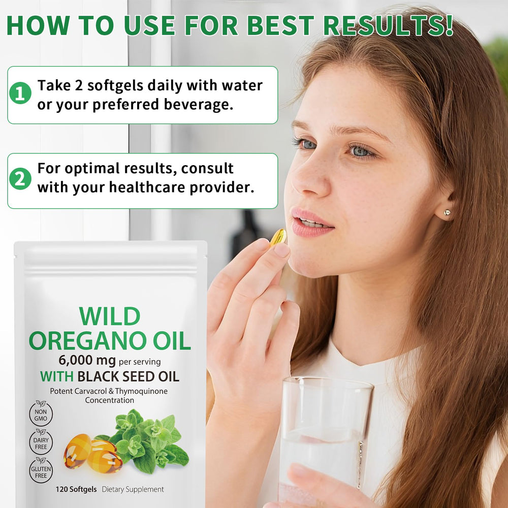 APCKFLEE Oregano oil blend with ginger, burdock, and seaweed nutrients.
