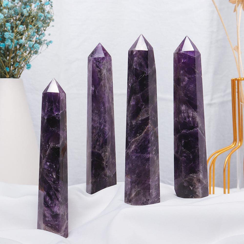 Apengshi amethyst tower gift-ready for crystal lovers