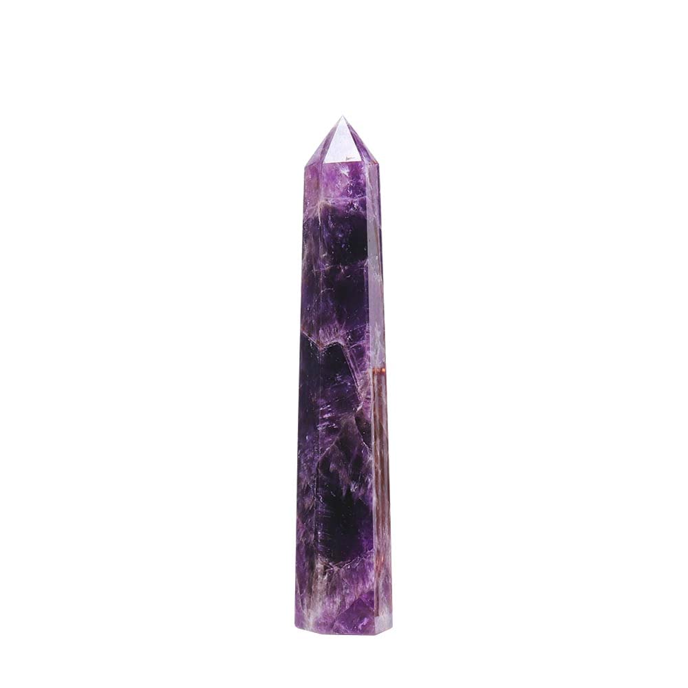 Apengshi amethyst large crystal tower top view highlights its tall, balanced form