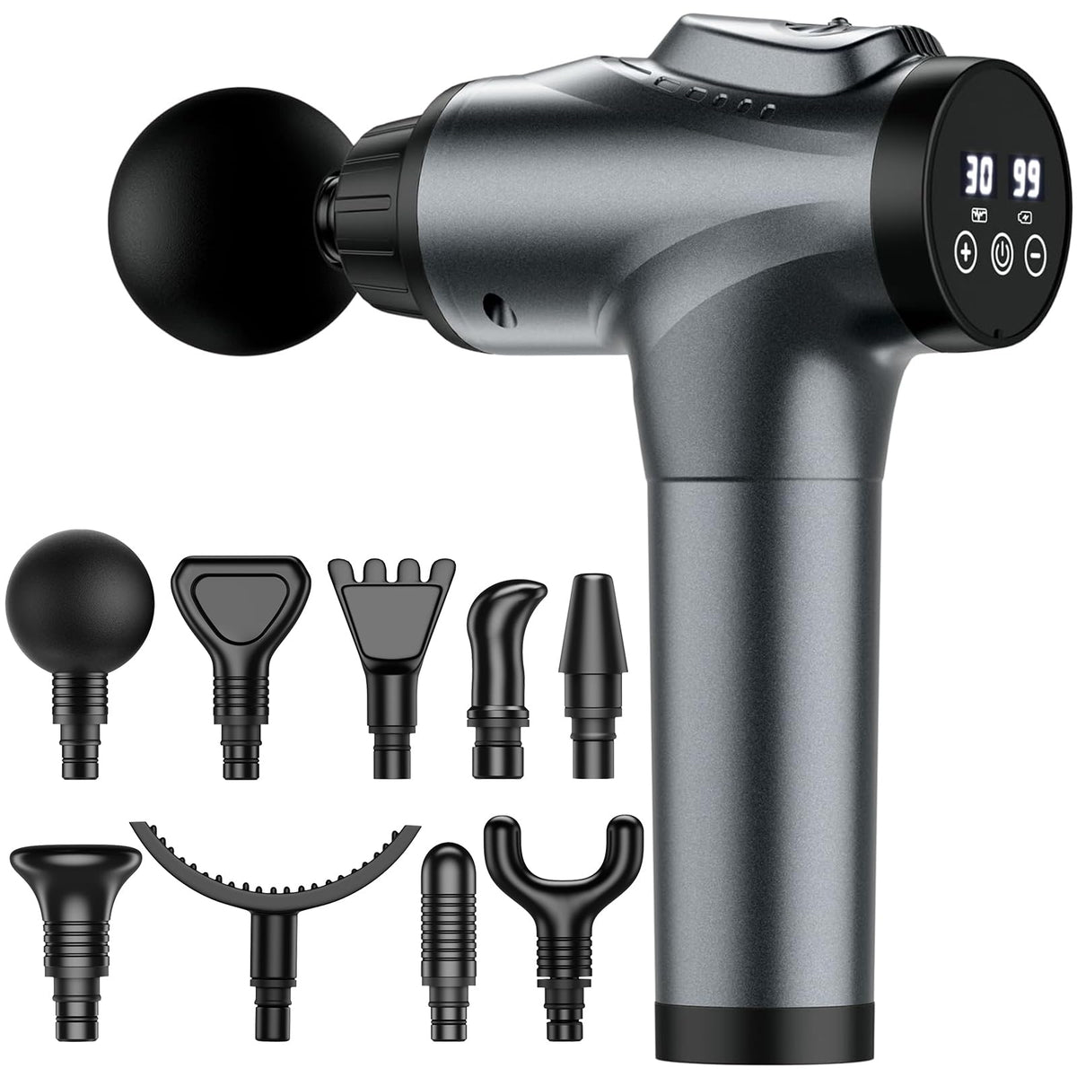 APHERMA Massage Gun front view for compact, portable deep tissue massage.