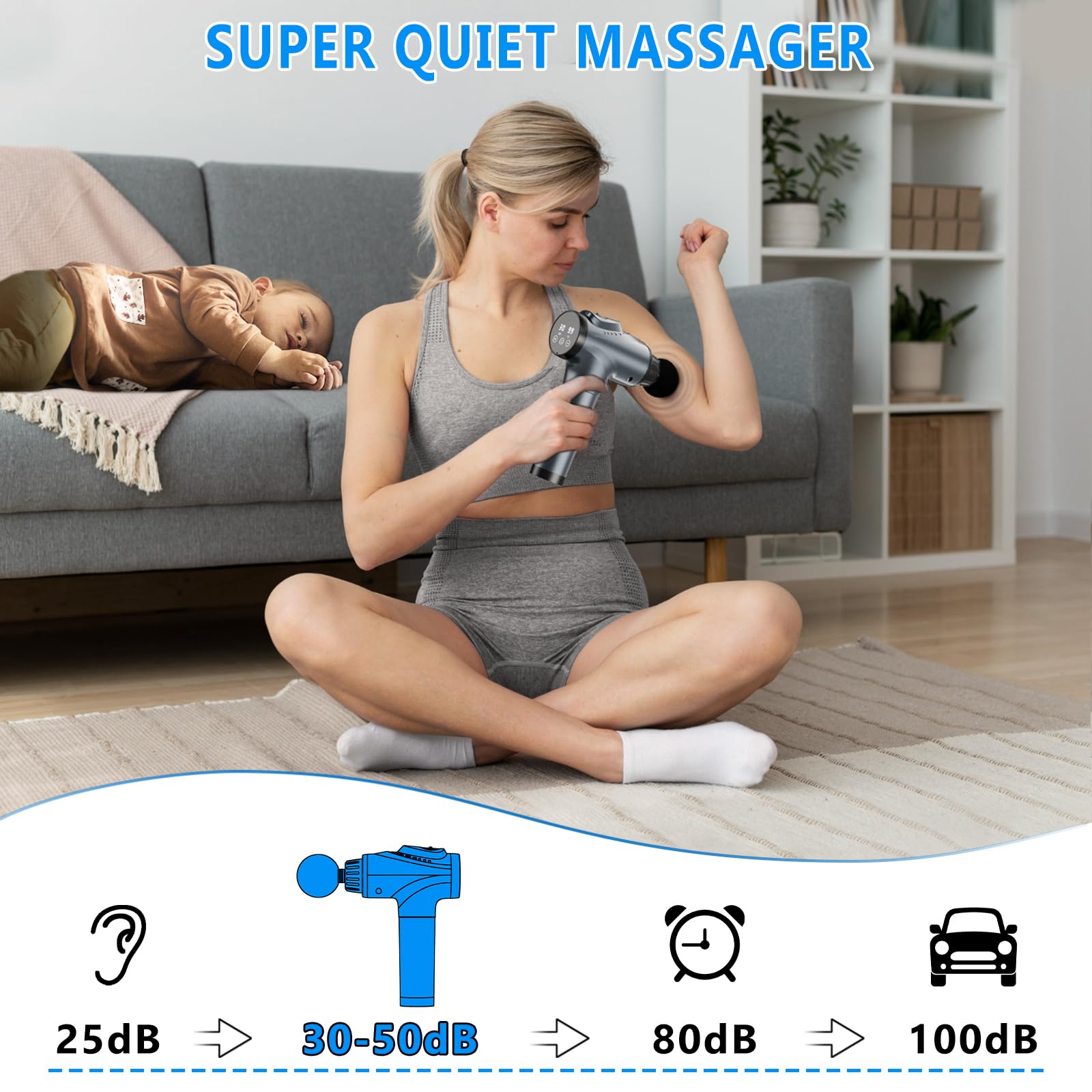 APHERMA Massage Gun speed display for easy adjustments.