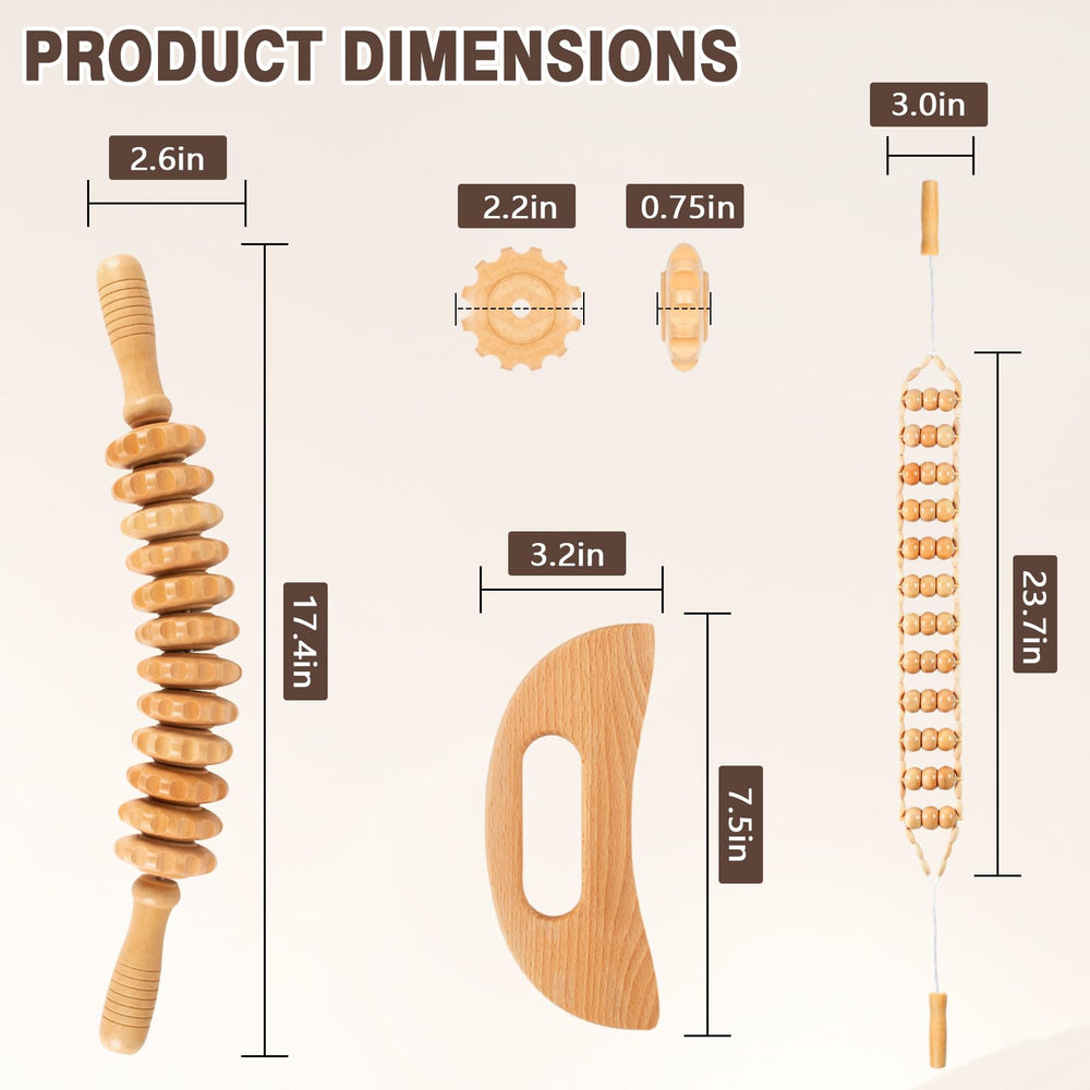 APIFRSUAK rodillo-masaje-arco de madera para cintura, abdomen y glúteos.