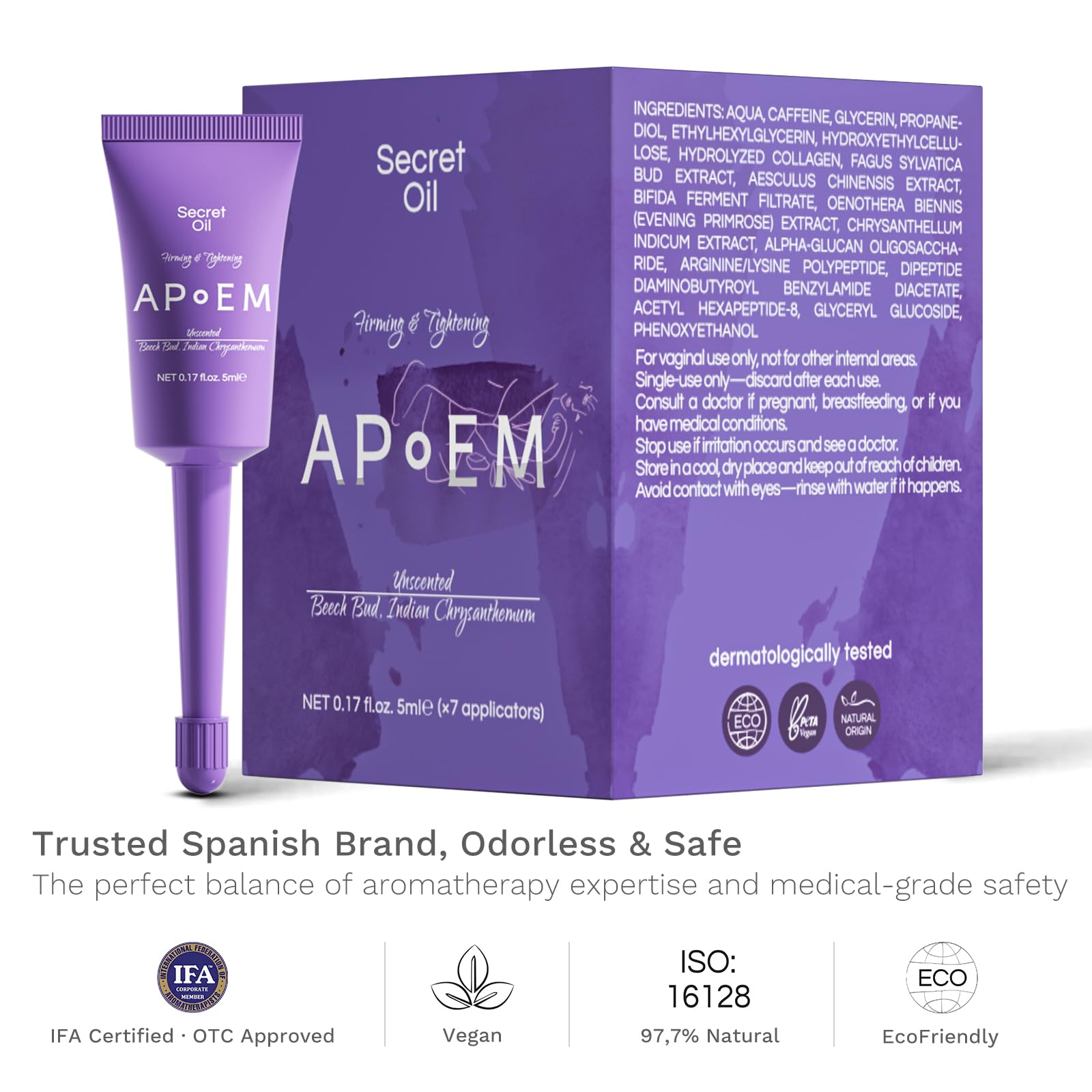 APoEM 5ml single-use tube ready for hygienic on-the-go intimate care.