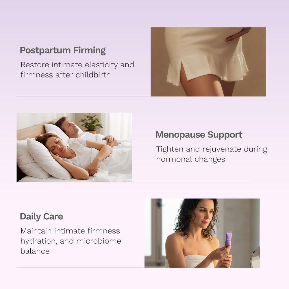 APoEM feminine care gel packaging shows seven tubes per box for convenience.