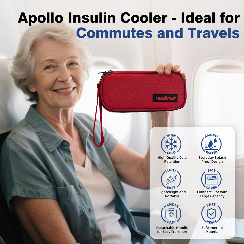 Slim under seat size Apollo Walker insulin cooler ready for travel