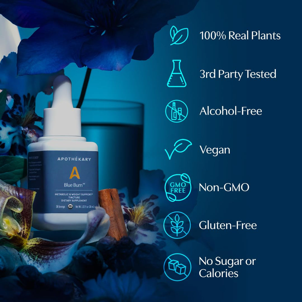Blue spirulina visuals in Apothékary Blue Burn