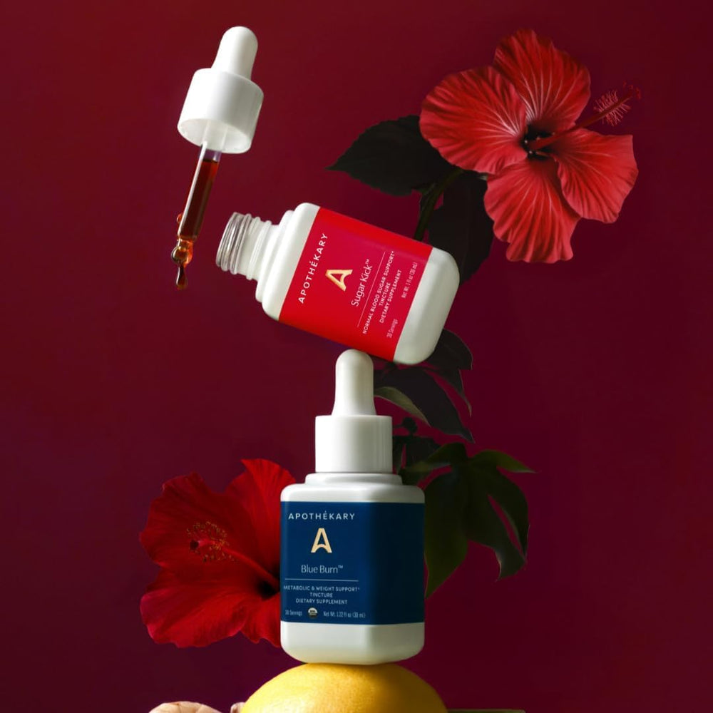 Apothékary Metabolic Duo evening ritual image promotes calm, plant-based winding down.