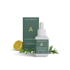 Apothékary Your Wildest Greens drops bottle shows plant-based daily vitamin support.