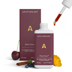 Apothekary Wine Down bottle for evening relaxation