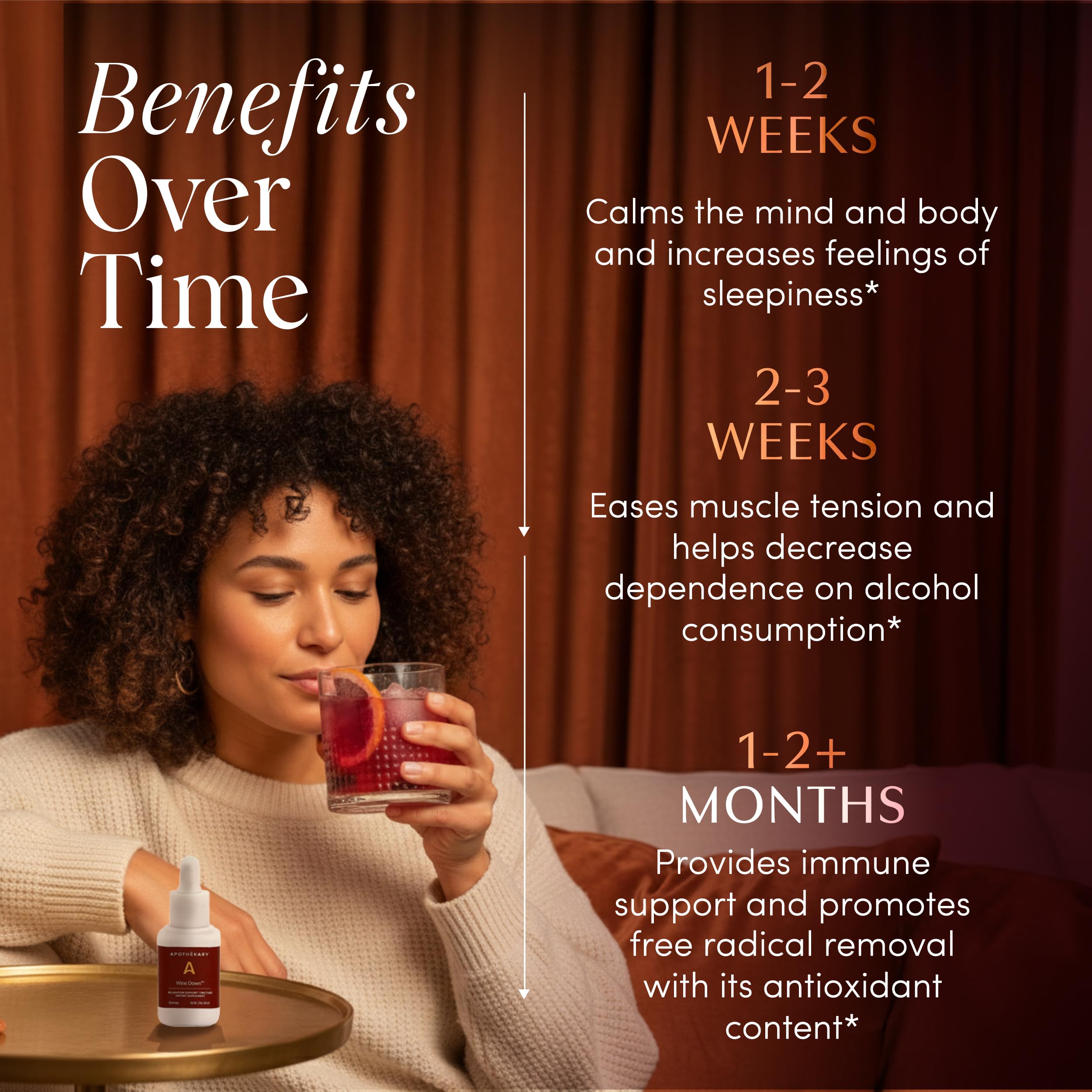 Wine Down in a serene bedroom setup suggesting a soothing routine.