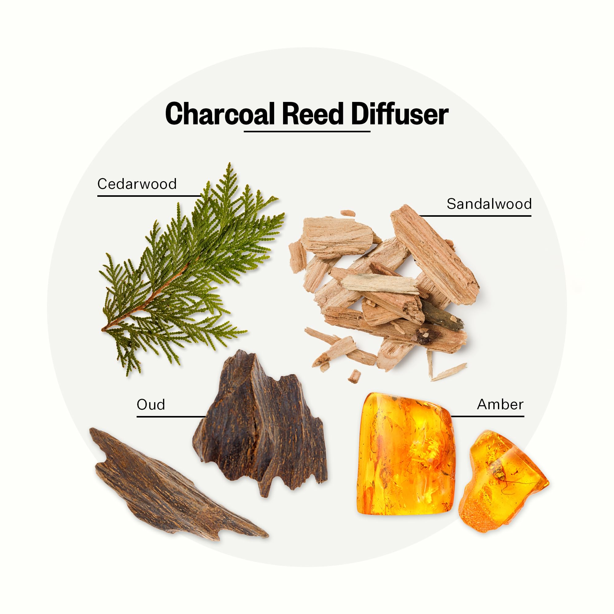 Close-up of APOTHEKE Charcoal diffuser reeds releasing aroma in a room.