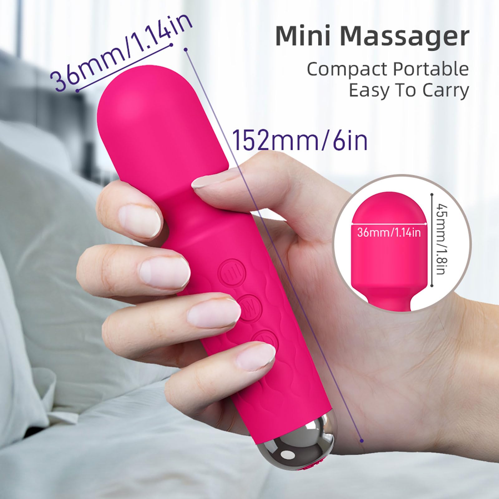 Apowand Mini masaje inalambrico para viajar, alivio rápido.
