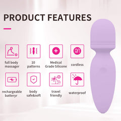 Apowand Mini Wand Massager waterproof silicone surface allows easy cleaning after sessions.