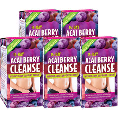 Applied Nutrition Acai Berry Cleanse bottle front promotes 14-day digestive comfort.