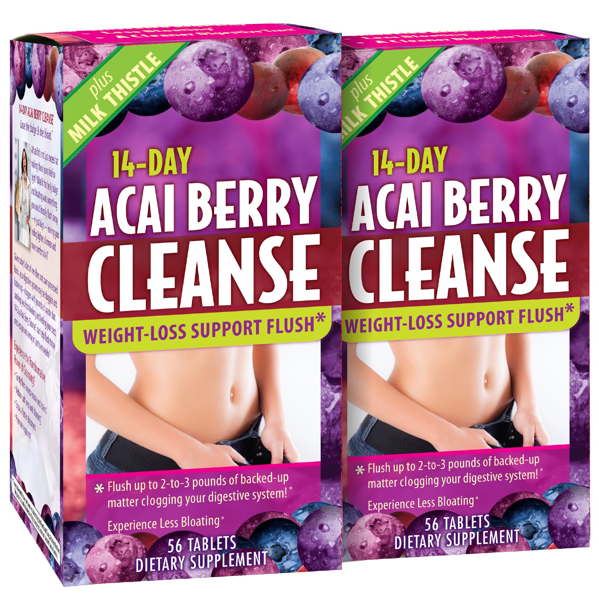 Applied Nutrition Acai Cleanse bottle with two-week digestive support for a gentle cleanse.