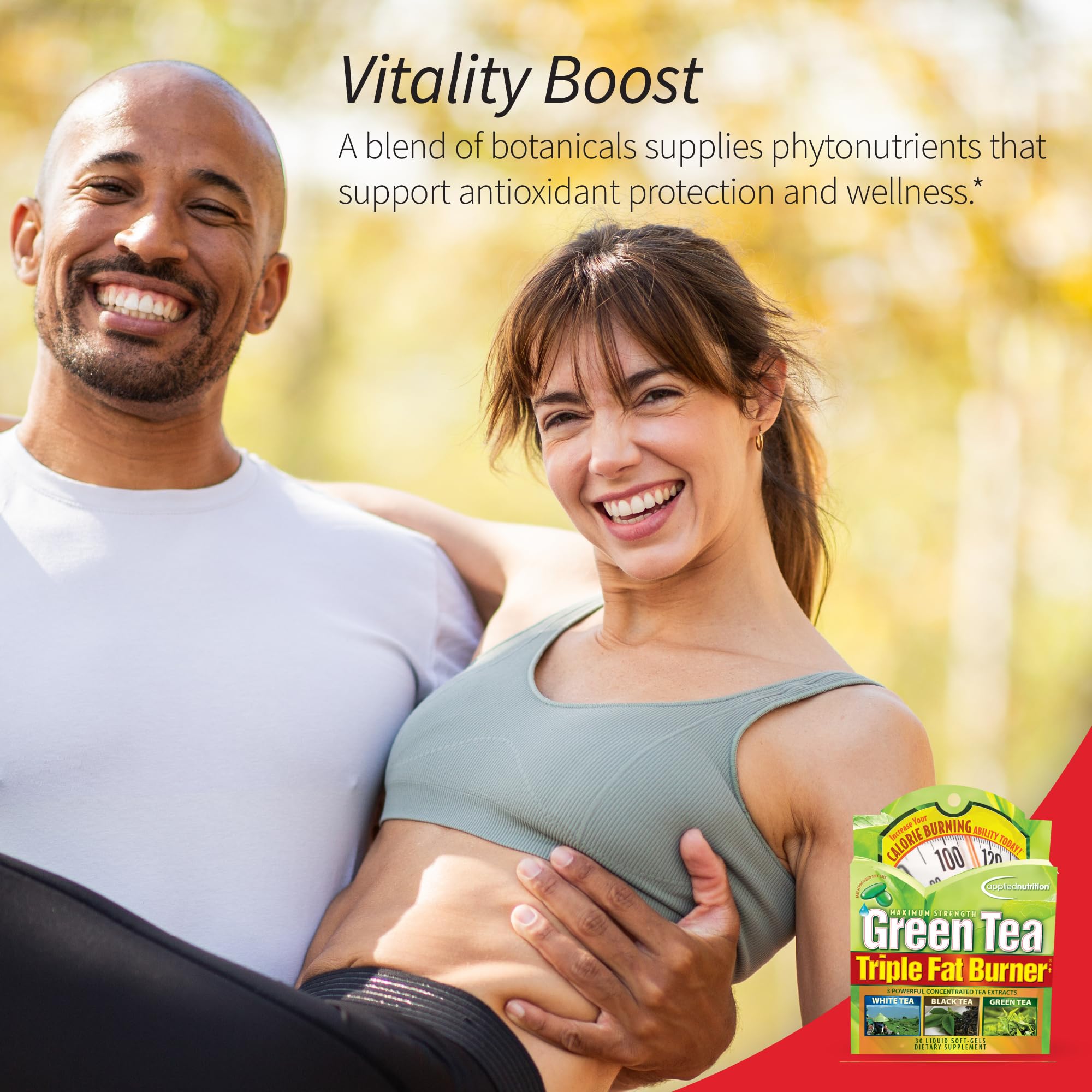 Applied Nutrition Green Tea Fat Burner capsules for energy support and antioxidant protection.