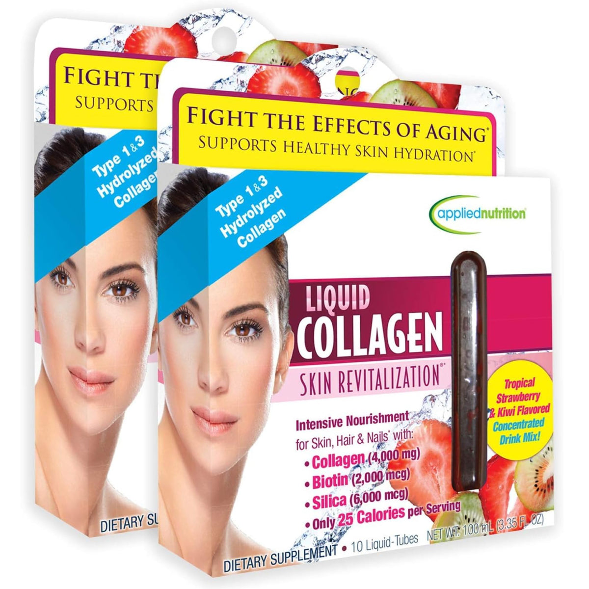 Applied Nutrition Liquid Collagen Skin Revitalization pour demonstrates easy daily skin support