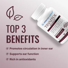 Approved Science Tinnitol capsules close-up illustrating convenient daily dosing.