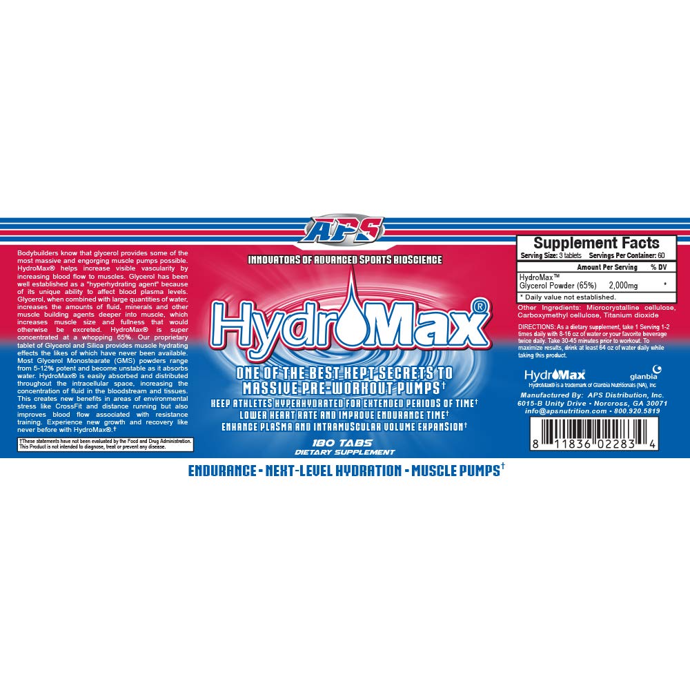APS Nutrition Hydromax during workout, illustrating potential to support deeper muscle hydration and vascular pumps