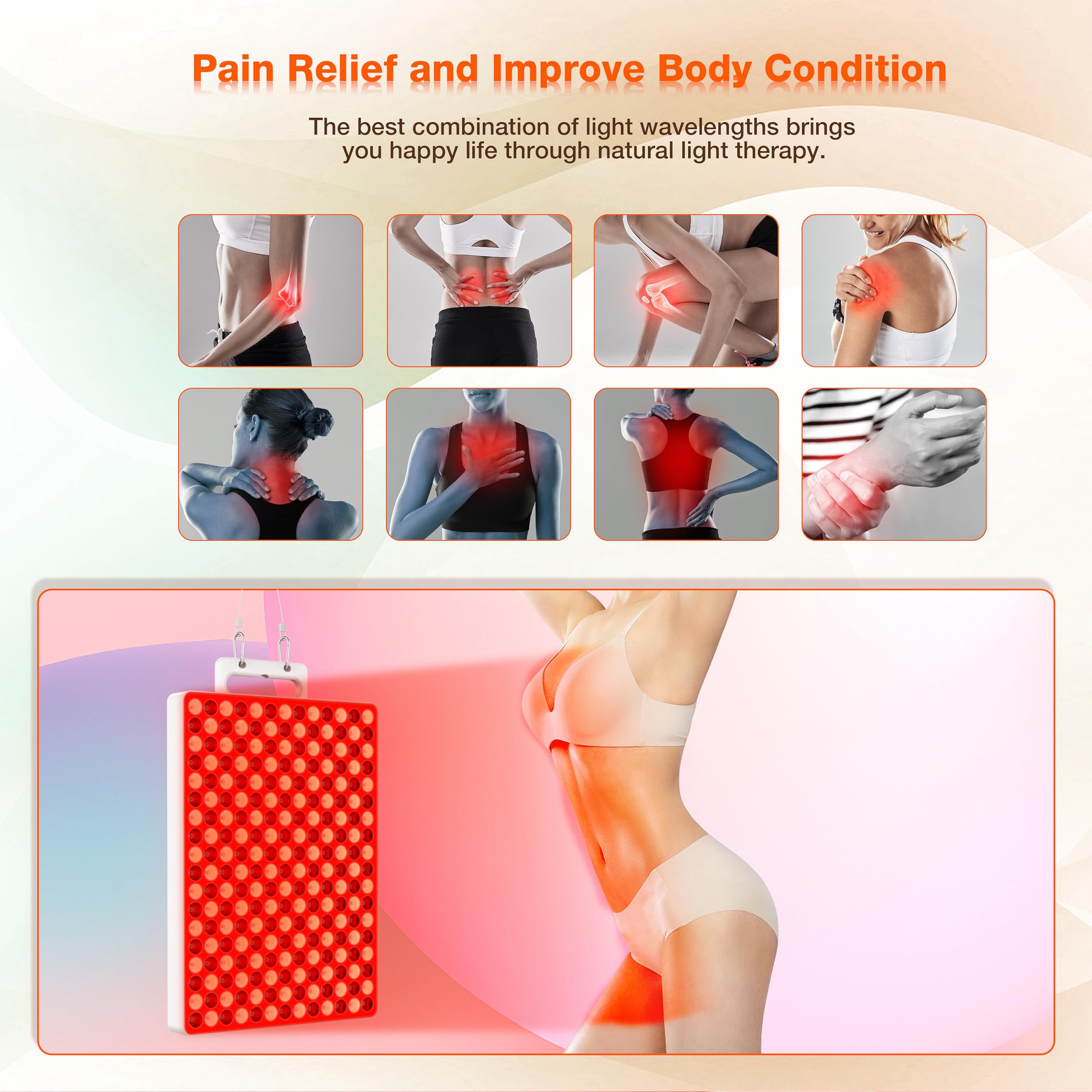Aptoyu red light panel in a bedroom scene for convenient home use.